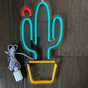 SUPER CUTE Neon Cactus Wall Hanging Light - Perfect Teen Room Decor